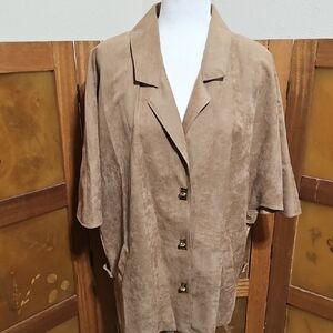 Vintage Faux Suede Jacket Cape